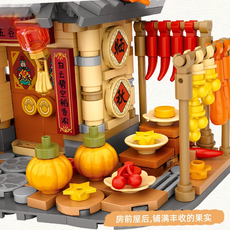 Loz Autumn Harvest Cottage Farm Pumpkin House With Lighting Building Blocks Toys Creative Mini Assembly Sets For Children Gifts