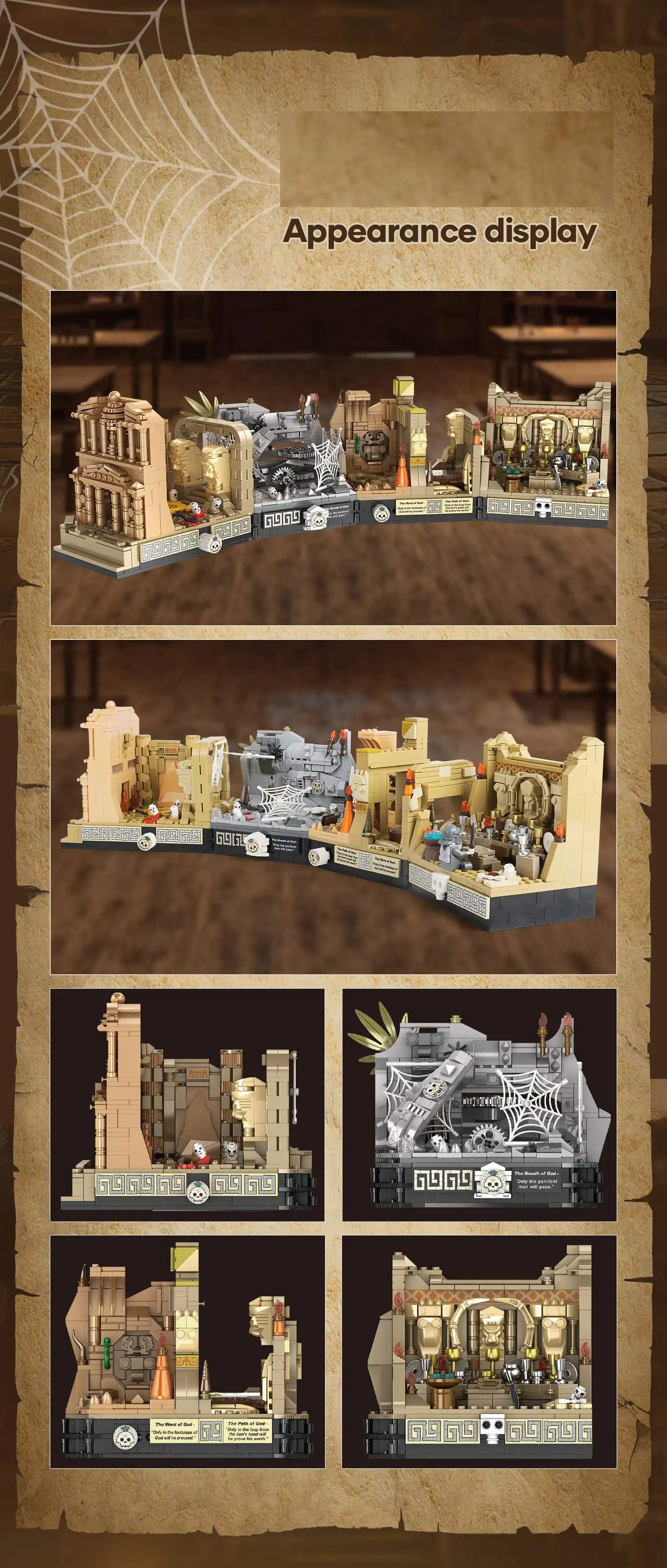 MOC Movie Indiana Jones Temple of The Classic Building Block Compatible With 77015 Tomb Adventure Scenes DIY Model Birthday Toy