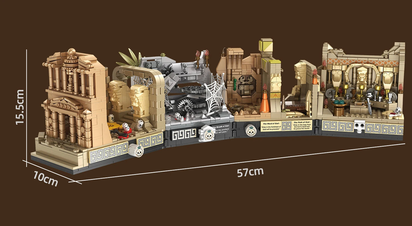 MOC Movie Indiana Jones Temple of The Classic Building Block Compatible With 77015 Tomb Adventure Scenes DIY Model Birthday Toy